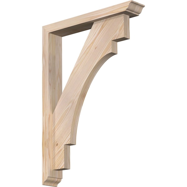 Ekena Millwork Merced Traditional Smooth Bracket w/ Offset Brace, Douglas Fir, 3 1/2"W x 20"D x 28"H BKT0402X20X28MRC01SDF - main
